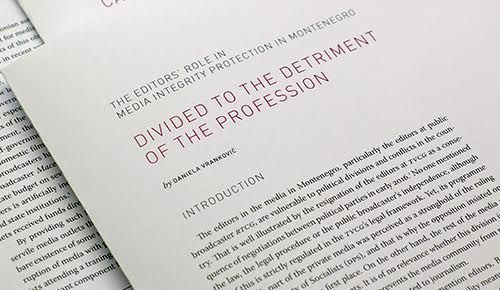 Editors in Montenegro: Divided to the detriment of the profession