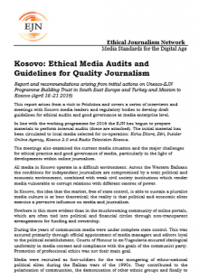 Kosovo: Ethical Media Audits and Guidelines for Quality Journalism